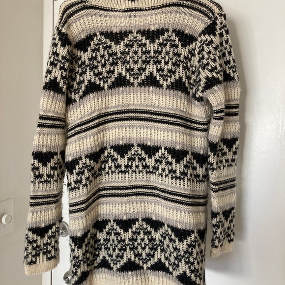 Cardigan mid length wool cotton blend by Artisan size large - Picture 2 of 3